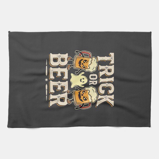 Süßes oder Bier Halloween Bier Design_1 Geschirrtuch (Horizontal)