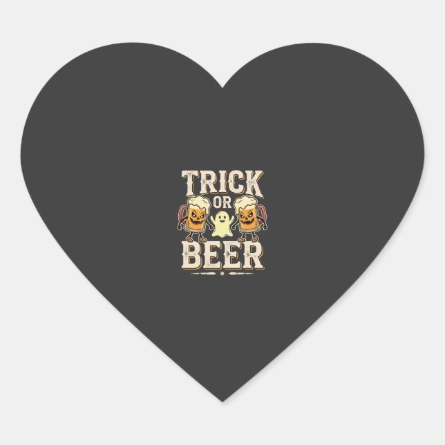 Süßes oder Bier Halloween Bier Design_1 Herz-Aufkleber (Vorderseite)
