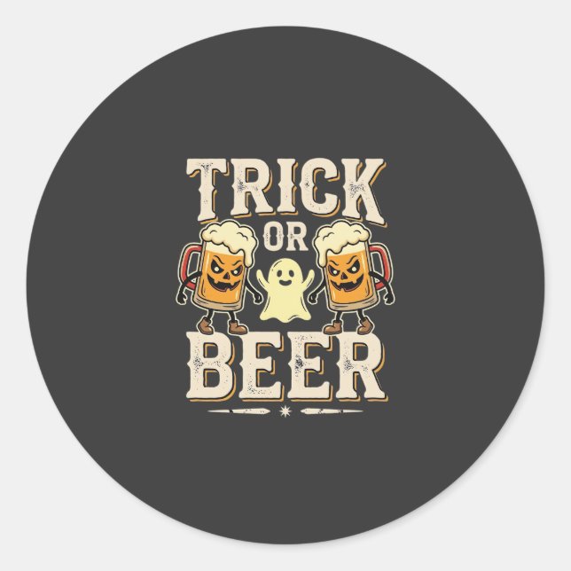 Süßes oder Bier Halloween Bier Design_1 Runder Aufkleber (Vorderseite)