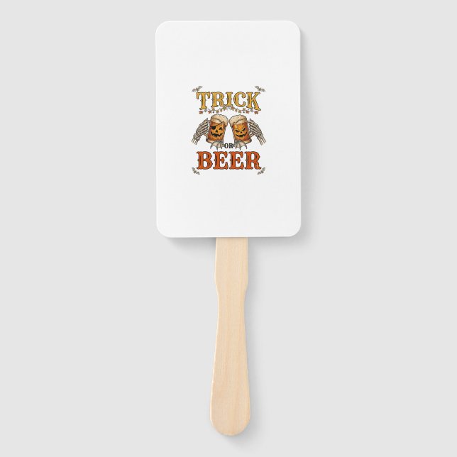 Süßes oder Bier Halloween-Kürbis-Tasse Skeletthänd Fächer (Vorderseite)