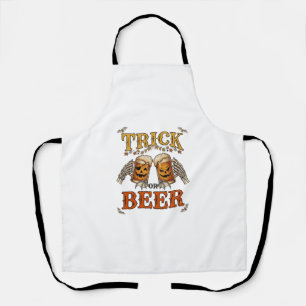 Süßes oder Bier Halloween-Kürbis-Tasse Skeletthänd Schürze