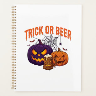 Süßes oder Bier Halloween-Kürbis-Tasse Spinnennetz Planer