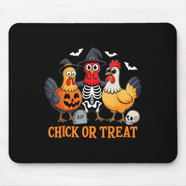 Süßes oder Huhn Lustiges Hühner-Halloween-Kostüm C Mousepad (Vorne)