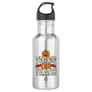 Süßes oder Lehrendes Halloween Lehrer Vintage Vekt Edelstahlflasche