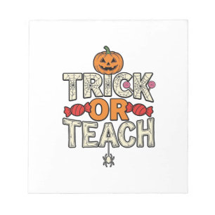 Süßes oder Lehrendes Halloween Lehrer Vintage Vekt Notizblock