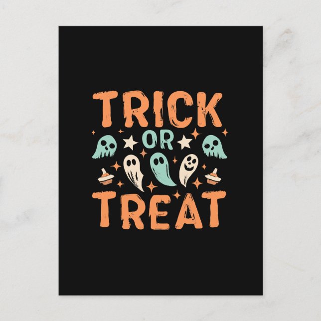 Süßes oder Saures an Halloween Postkarte (Vorderseite)