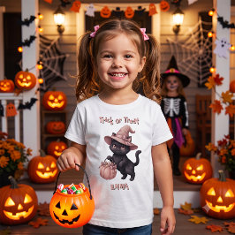 Süßes oder Saures Benutzerdefinierte schwarze Katz Baby T-shirt