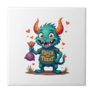 Süßes oder Saures Candy Monster � Halloween T-Shir Fliese