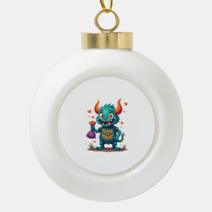 Süßes oder Saures Candy Monster � Halloween T-Shir Keramik Kugel-Ornament