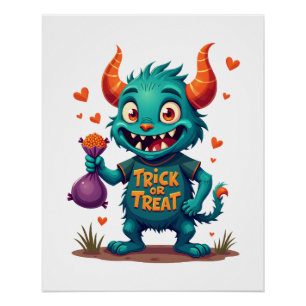 Süßes oder Saures Candy Monster � Halloween T-Shir Poster