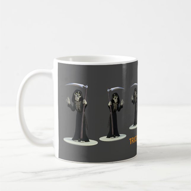 Süßes oder Saures. Cartoon-Sense-Reaper Kaffeetasse (Links)