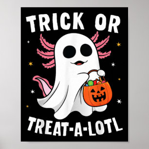 Süßes oder Saures Ein Lotl Axolotl Halloween Kostü Poster
