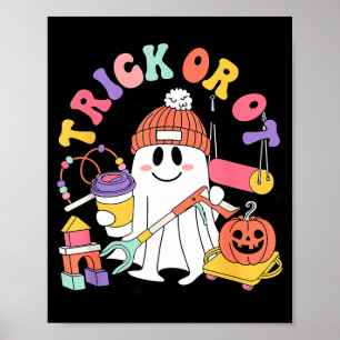 Süßes oder Saures Ergotherapie Geist Halloween W Poster