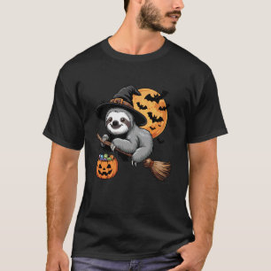 Süßes oder Saures Faultier Hexe Halloween Kürbis S T-Shirt