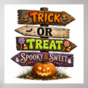 Süßes oder Saures Gruselig & Süß Halloween Poster