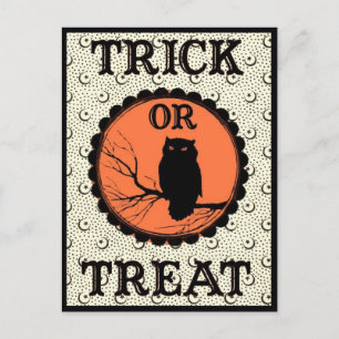 Süßes oder Saures Gruseliger Halloween-Owl Postkarte