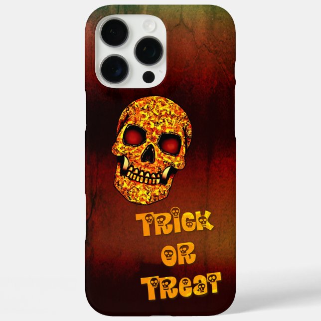 Süßes oder Saures gruseliger Halloween-Schädel iPhone 16 Pro Max Hülle (Rückseite)