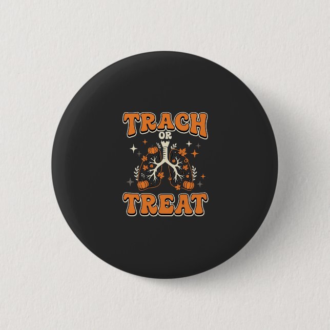 Süßes oder Saures Halloween Atemwegsdesign Button (Vorderseite)