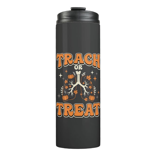 Süßes oder Saures Halloween-Atemwegsdesign Thermosbecher (Vorderseite)
