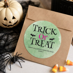 Süßes oder Saures Halloween Favor Geschenktüten Au Runder Aufkleber