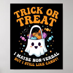 Süßes oder Saures Halloween Geist Candy Liebhaber Poster