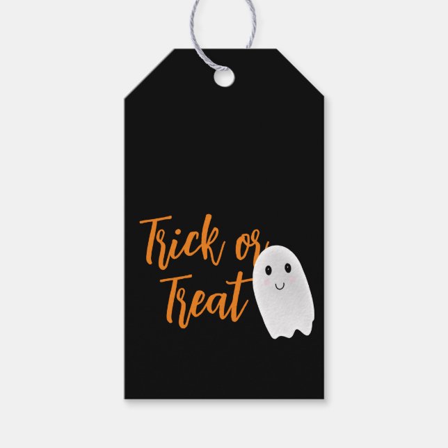 Süßes oder Saures Halloween-Geist Geschenkanhänger (Vorderseite)