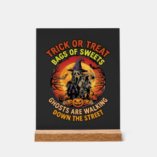 Süßes oder Saures Halloween Geist Kürbis Spuk-Haus Acrylschild