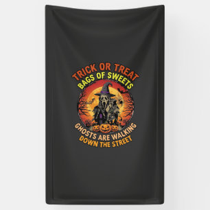 Süßes oder Saures Halloween Geist Kürbis Spukhaus Banner