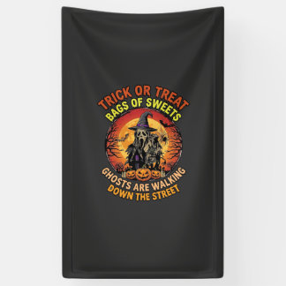 Süßes oder Saures Halloween Geist Kürbis Spukhaus Banner
