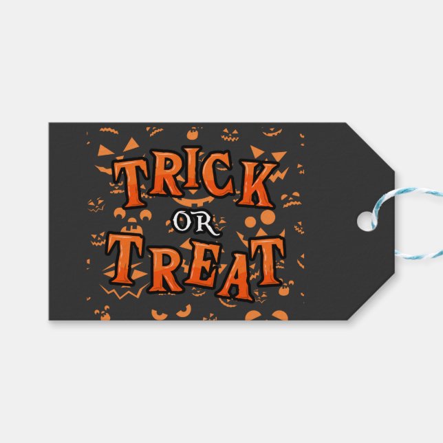 Süßes oder Saures Halloween Geschenkanhänger (Vorderseite (Horizontal))