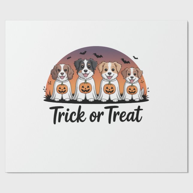 Süßes oder Saures Halloween Geschenkpapier (Flach)