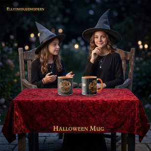 Süßes oder Saures Halloween Gold Schädel & Champag Tasse