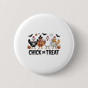Süßes oder Saures Halloween Hexe Grusel-Huhn Button