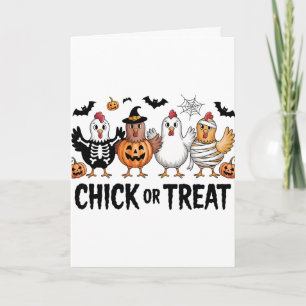 Süßes oder Saures Halloween Hexe Grusel-Huhn Karte
