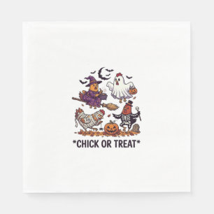 Süßes oder Saures Halloween Hühner Hexe Geist Kürb Serviette