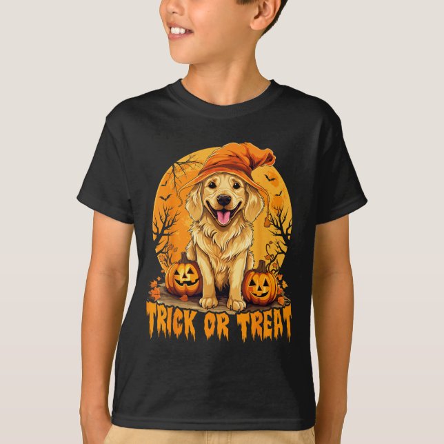 Süßes oder Saures Halloween-Hund 2 T-Shirt (Vorderseite)
