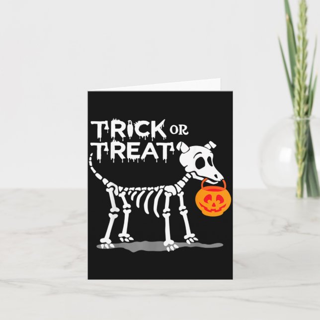 Süßes oder Saures Halloween Hund Karte (Vorderseite)