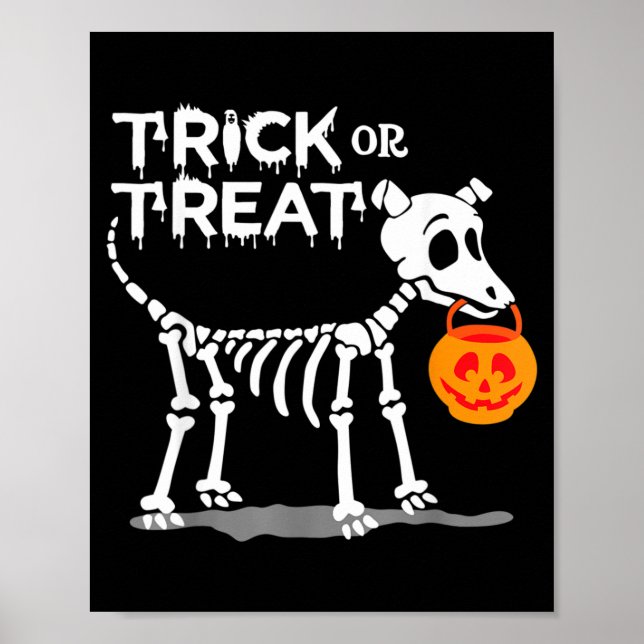 Süßes oder Saures Halloween Hund Poster (Vorne)