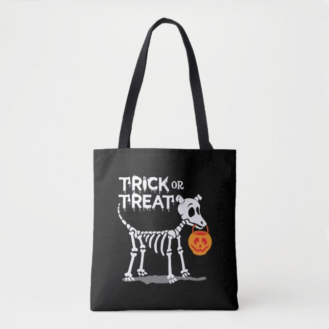 Süßes oder Saures Halloween Hund Tasche (Vorderseite)