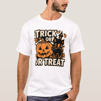 Süßes oder Saures Halloween-Katzen-Patch T-Shirt