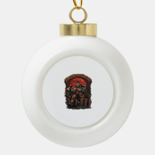Süßes oder Saures Halloween Killer Skelett Axt Rot Keramik Kugel-Ornament