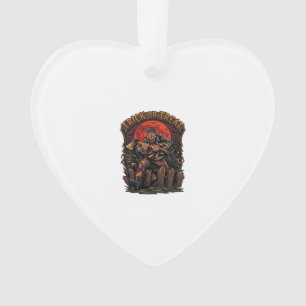 Süßes oder Saures Halloween Killer Skelett Axt Rot Ornament