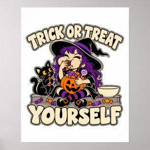 Süßes oder Saures Halloween-Kunstwerk Poster