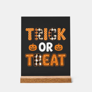 Süßes oder Saures Halloween-Kürbis-Vektordesign_1 Acrylschild