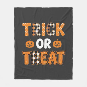 Süßes oder Saures Halloween-Kürbis-Vektordesign_1 Fleecedecke