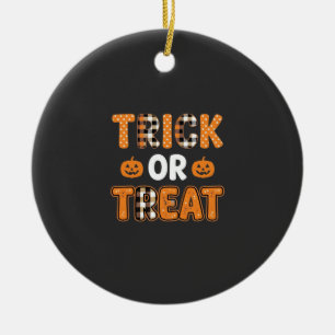 Süßes oder Saures Halloween-Kürbis-Vektordesign_1 Keramik Ornament