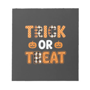 Süßes oder Saures Halloween-Kürbis-Vektordesign_1 Notizblock