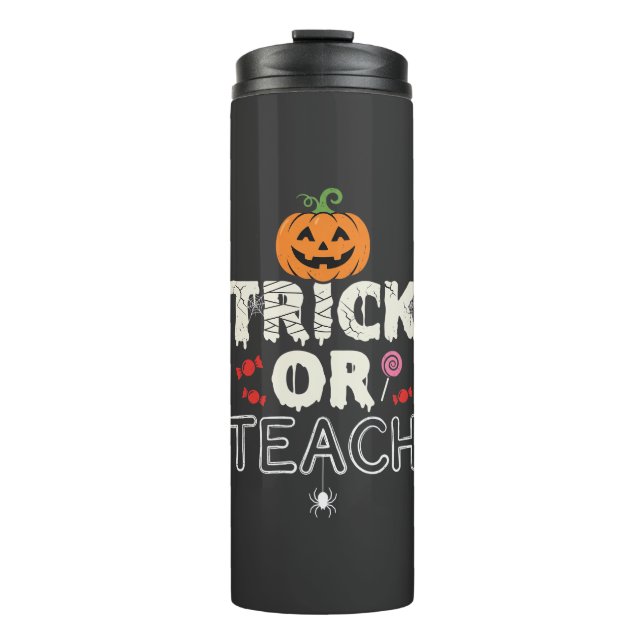 Süßes oder Saures Halloween-Lehrer-Design (2)_1 Thermosbecher (Vorderseite)