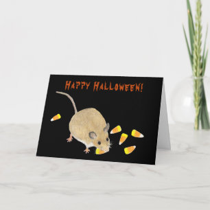 Süßes oder Saures Halloween-Maus mit Maiskörnern Karte