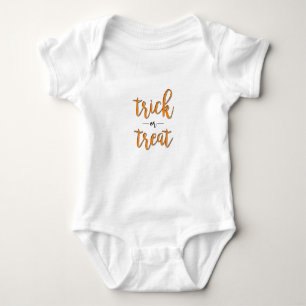 Süßes oder Saures Halloween Orange Schwarz Einfach Baby Strampler